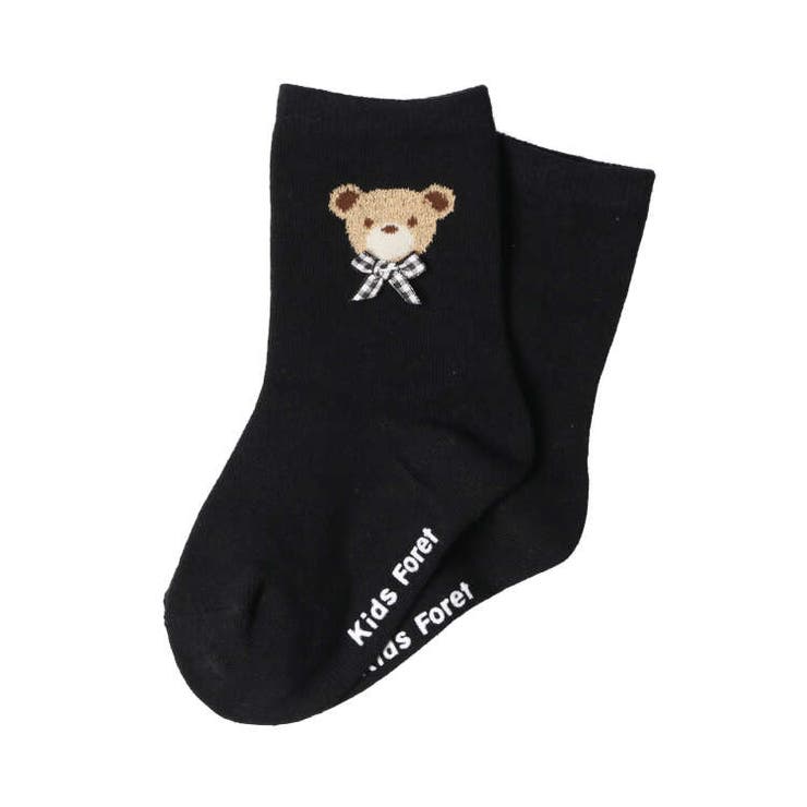 【子供服】KidsForet(キッズフォーレ)リボン付くまクルーソックス・靴下14cm～20cmB33311