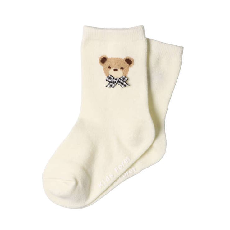 【子供服】KidsForet(キッズフォーレ)リボン付くまクルーソックス・靴下14cm～20cmB33311