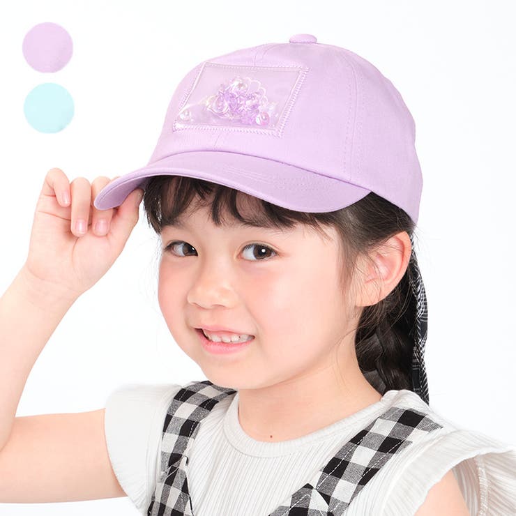 モチーフ入り日よけ付ツイルキャップ・帽子 52cm～56cm B33403 | こどもの森e-shop | 詳細画像1 