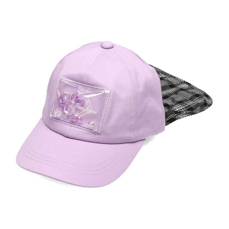 【子供服】KidsForet(キッズフォーレ)モチーフ入り日よけ付ツイルキャップ・帽子52cm～56cmB33403