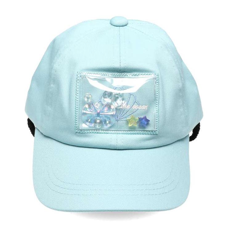 【子供服】KidsForet(キッズフォーレ)モチーフ入り日よけ付ツイルキャップ・帽子52cm～56cmB33403