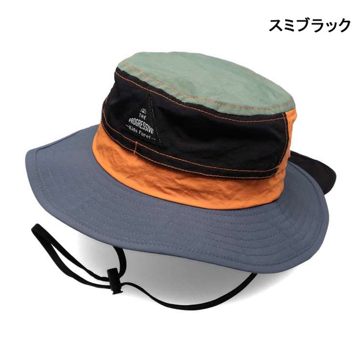 【子供服】KidsForet(キッズフォーレ)配色切替日よけ付撥水ハット・帽子50cm～56cmB33406