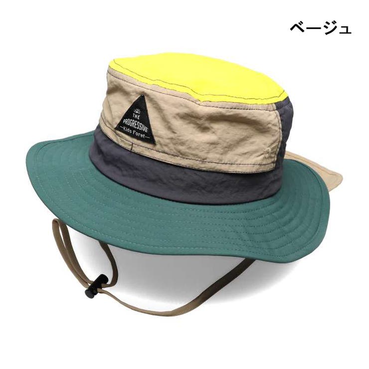 【子供服】KidsForet(キッズフォーレ)配色切替日よけ付撥水ハット・帽子50cm～56cmB33406