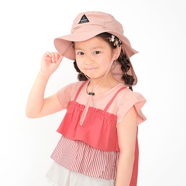 【子供服】KidsForet(キッズフォーレ)無地日よけ付撥水ハット・帽子50cm～56cmB33411