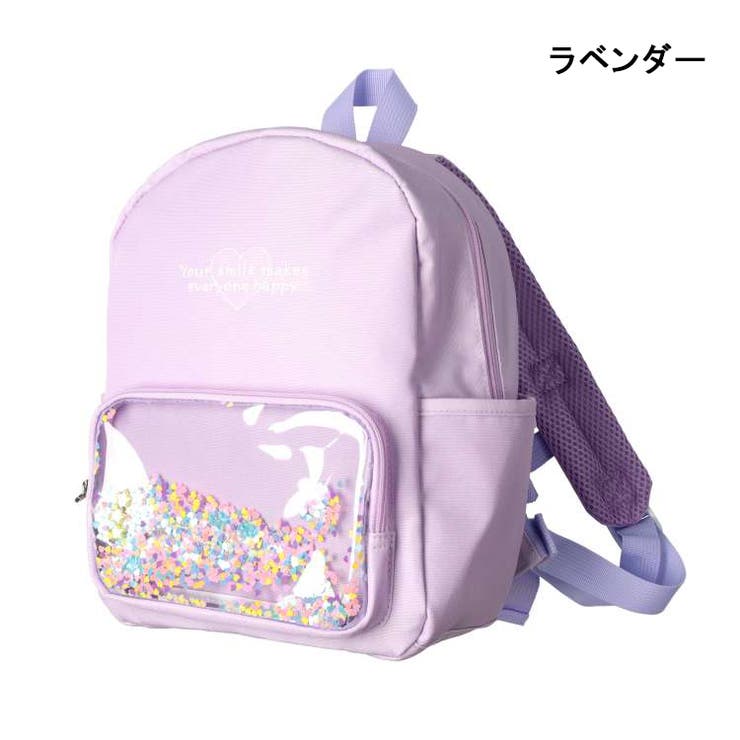 キラキラスパンコールポケット付撥水加工リュック M，L B33601