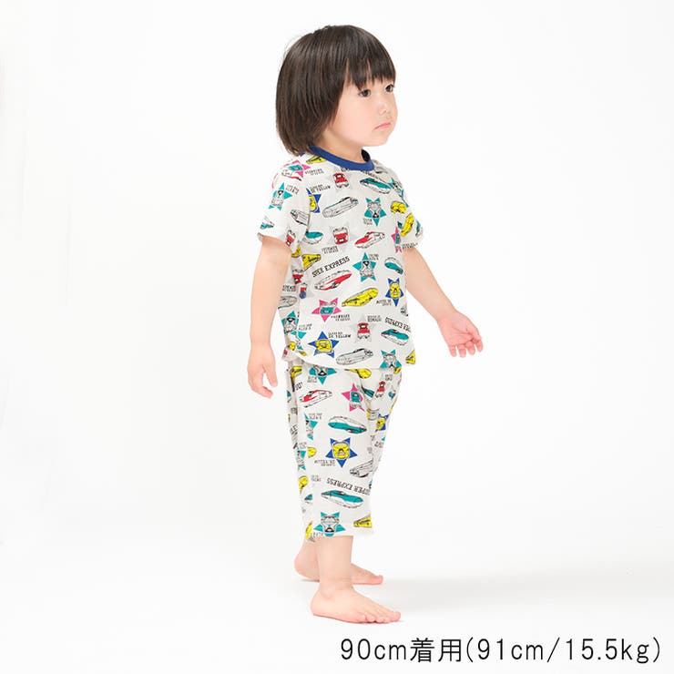 【子供服】moujonjon(ムージョンジョン)JR新幹線電車総柄半袖パジャマ90cm～130cmB33799