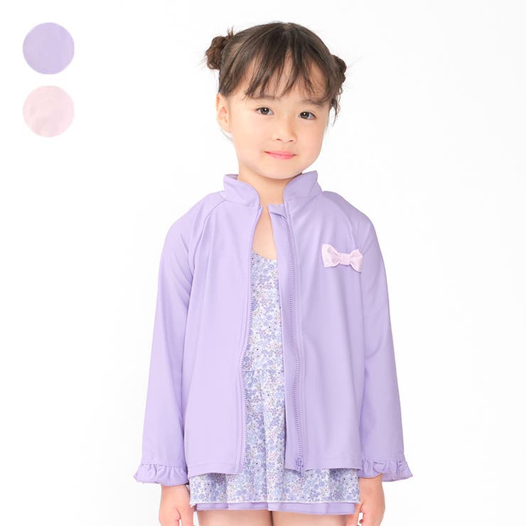 リボン付き長袖ラッシュガード・水着 90cm～130cm B33826 | こどもの森e-shop | 詳細画像1 