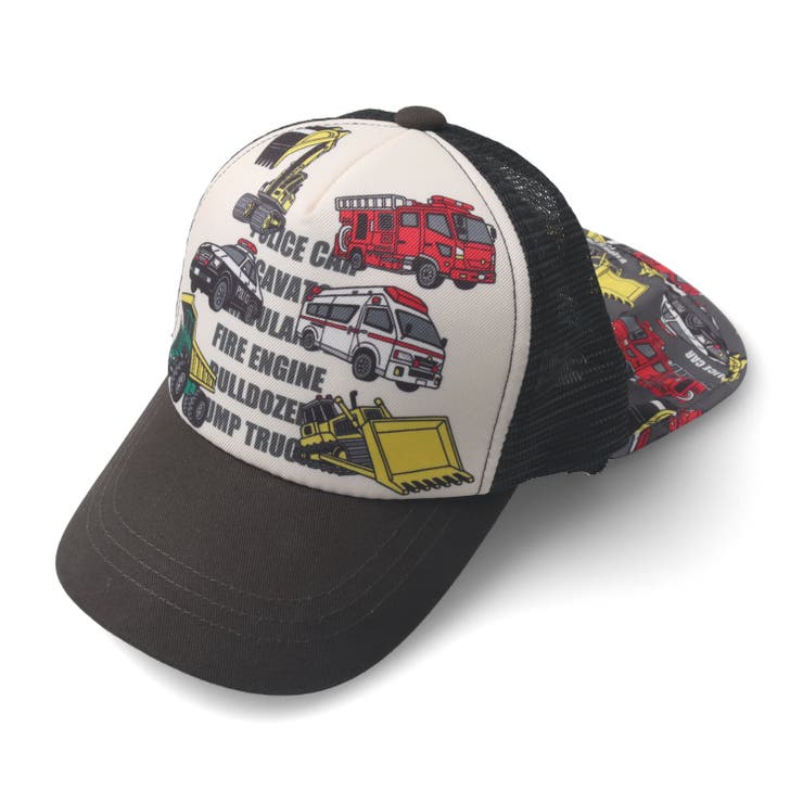 ブラック | 【WEB限定】働く車メッシュキャップ・帽子 | こどもの森e-shop