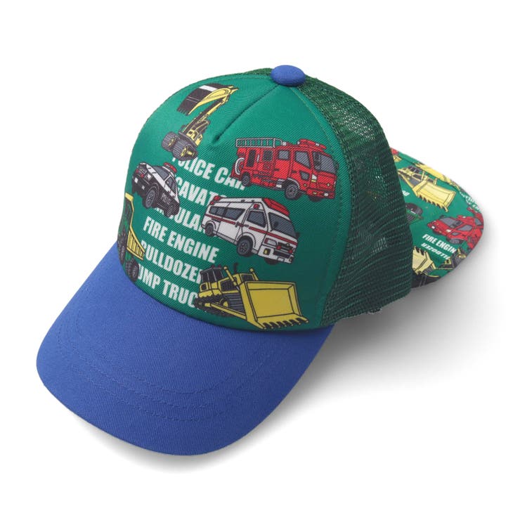 グリーン | 【WEB限定】働く車メッシュキャップ・帽子 | こどもの森e-shop