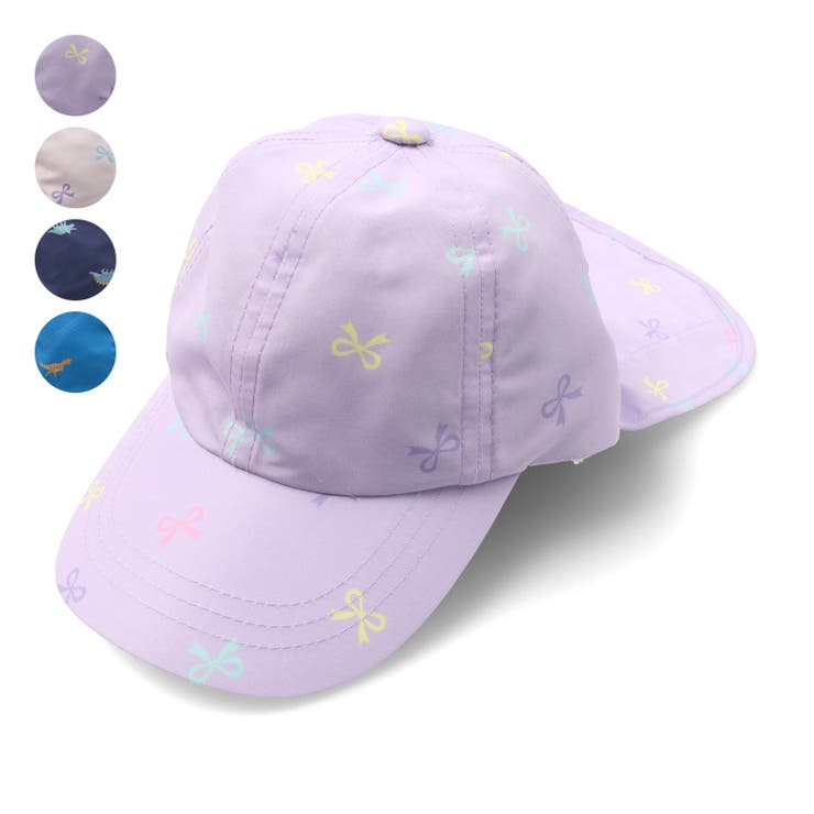 【WEB限定】リボン・恐竜総柄日除け付遮熱キャップ | こどもの森e-shop | 詳細画像1 
