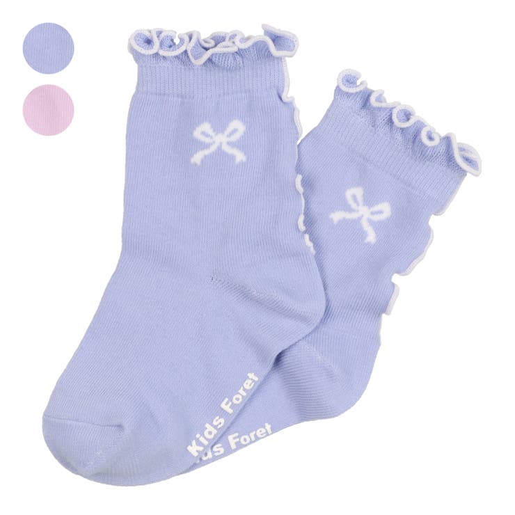 リボン柄メローフリルクルーソックス・靴下 | こどもの森e-shop | 詳細画像1 
