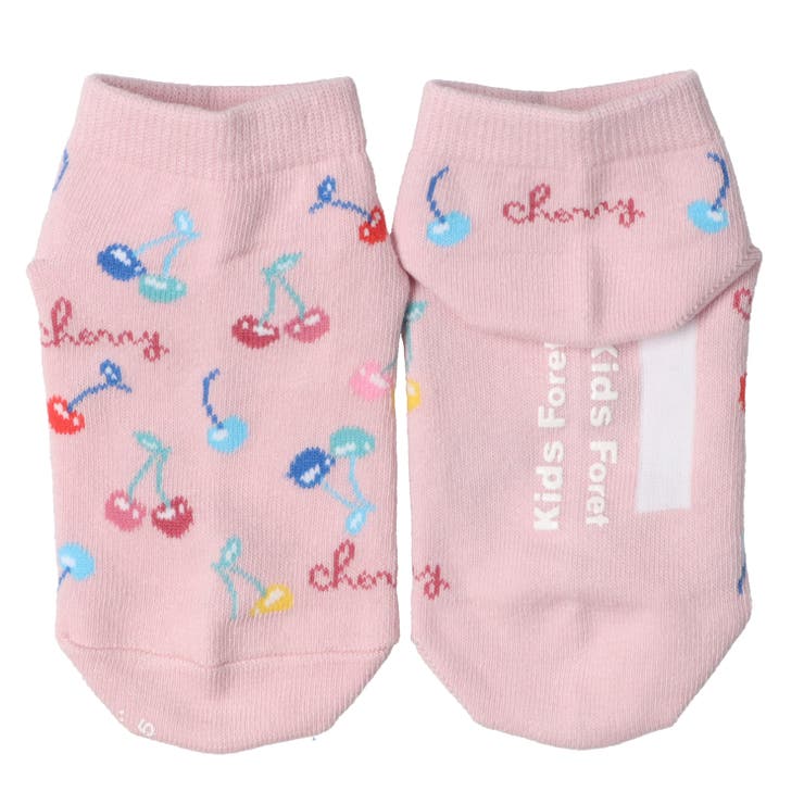 子供服KidsForet(キッズフォーレ)チェリー柄アンクルソックス・靴下14cm～20cmB4532