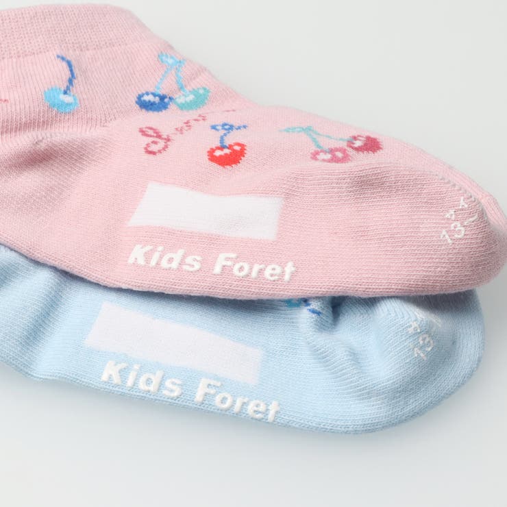 子供服KidsForet(キッズフォーレ)チェリー柄アンクルソックス・靴下14cm～20cmB4532