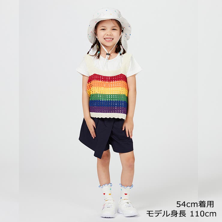 子供服KidsForet(キッズフォーレ)ハート柄撥水ハット・帽子50cm～56cmB4542