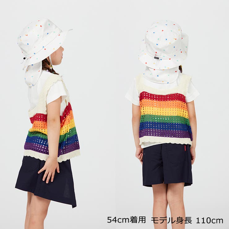 子供服KidsForet(キッズフォーレ)ハート柄撥水ハット・帽子50cm～56cmB4542