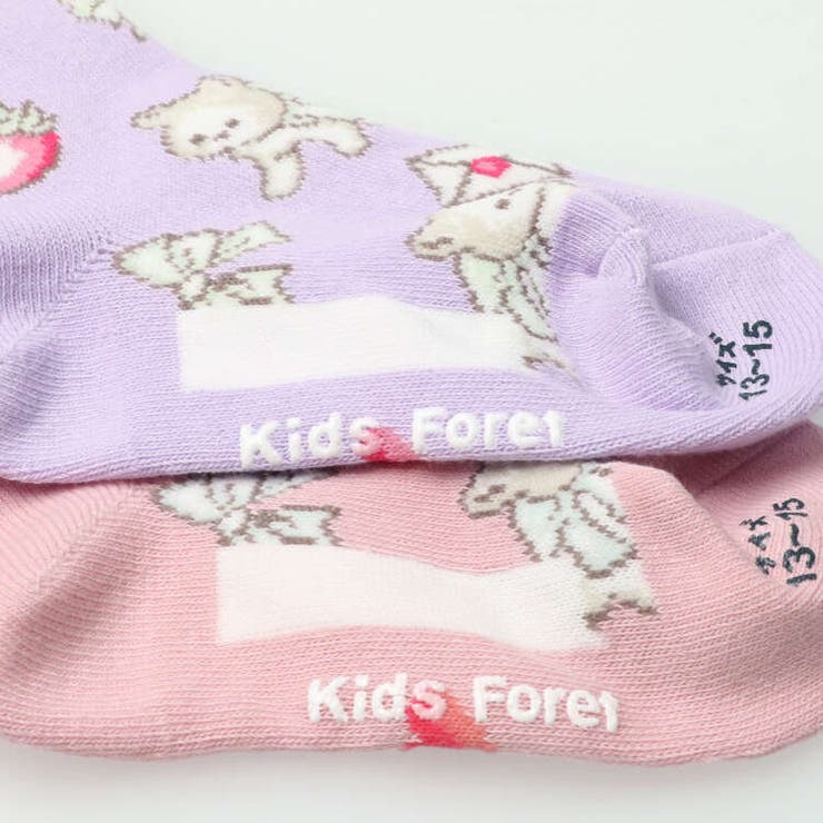 【子供服】KidsForet(キッズフォーレ)ねこ柄クルーソックス・靴下11cm～20cmB51303