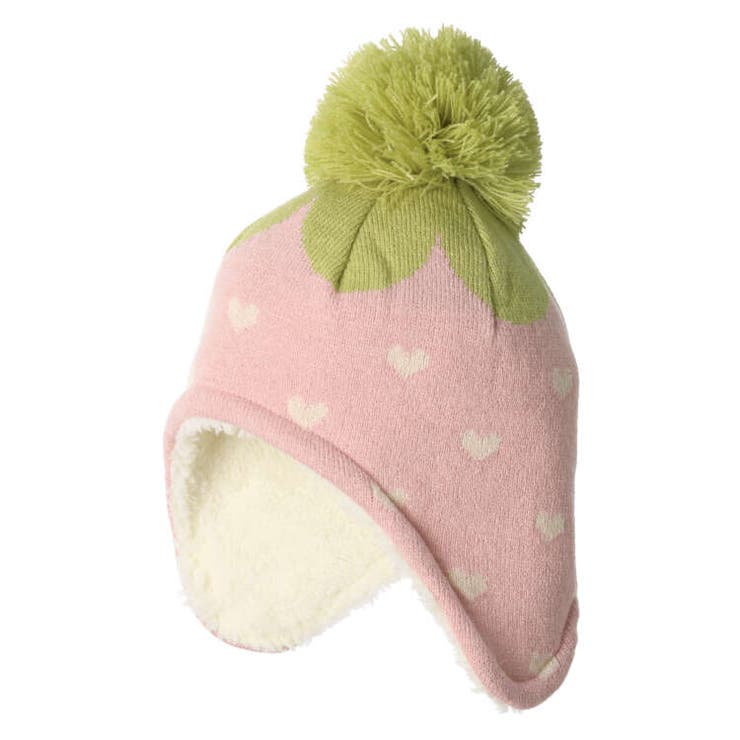 【数量限定】 いちご柄耳付ニット帽子[品番：MTIK0010295]｜こどもの森e-shop 帽子
