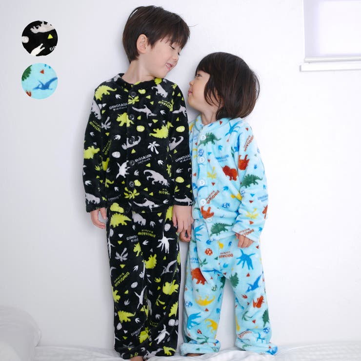 Kids Foret 恐竜柄ボアフリースパジャマ 品番 Mtik こどもの森e Shop コドモノモリイーショップ のキッズファッション 通販 Shoplist ショップリスト