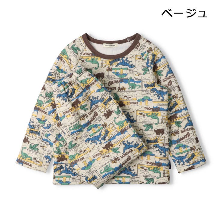 子供服KidsForet(キッズフォーレ)恐竜総柄キルト長袖パジャマ90cm～140cmB5571