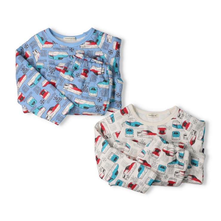 子供服KidsForet(キッズフォーレ)ＪＲ新幹線電車総柄キルトパジャマ90cm～140cmB5579