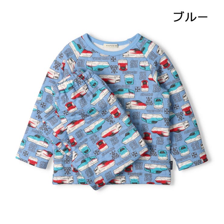 子供服KidsForet(キッズフォーレ)ＪＲ新幹線電車総柄キルトパジャマ90cm～140cmB5579