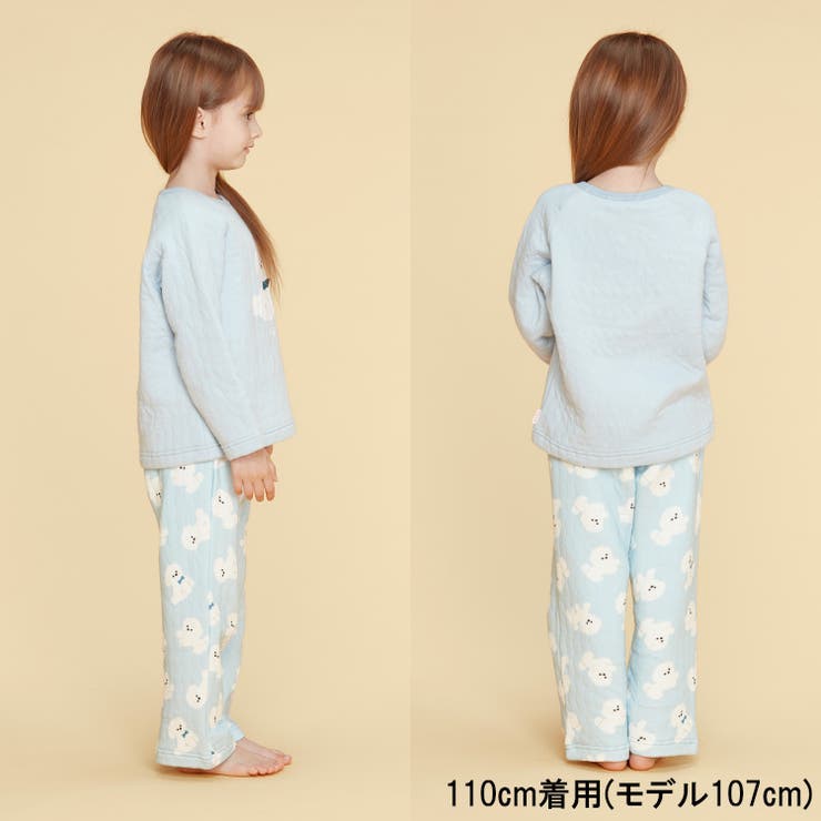 ポメラニアン柄長袖キルトパジャマ 90cm～140cm B63700[品番