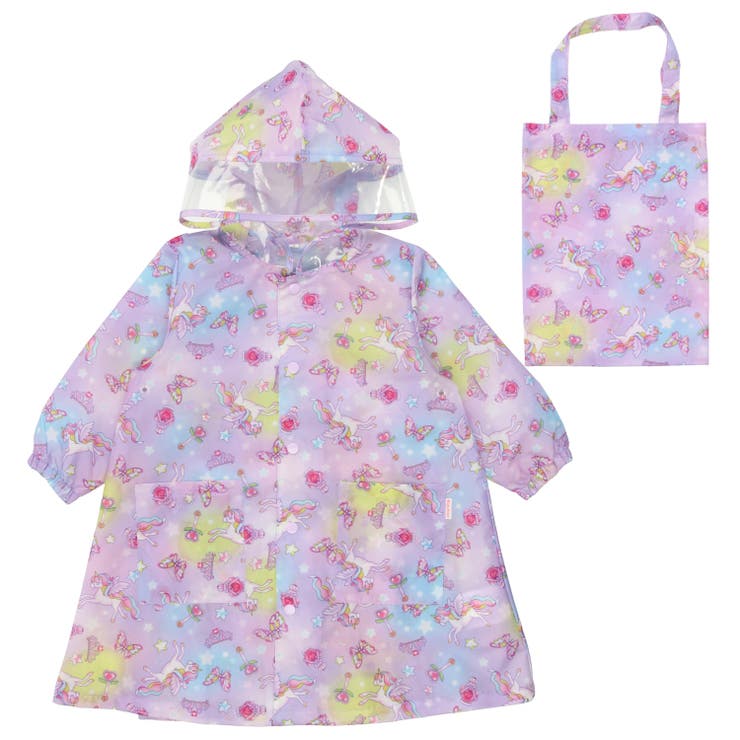 【子供服】KidsForet(キッズフォーレ)ユニコーン・いちご総柄レインコートS～LB81818