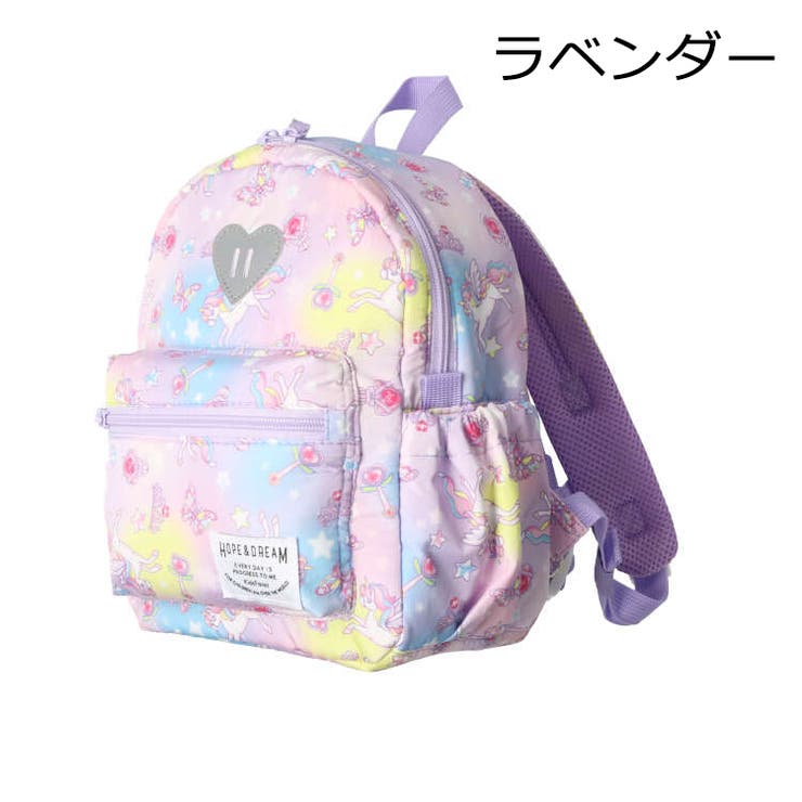 【新品未使用希少品】familiar✖️甲南女子学園　ポーチ ユニコーン・苺総柄撥水ボンディングリュック[品番：MTIK0004866