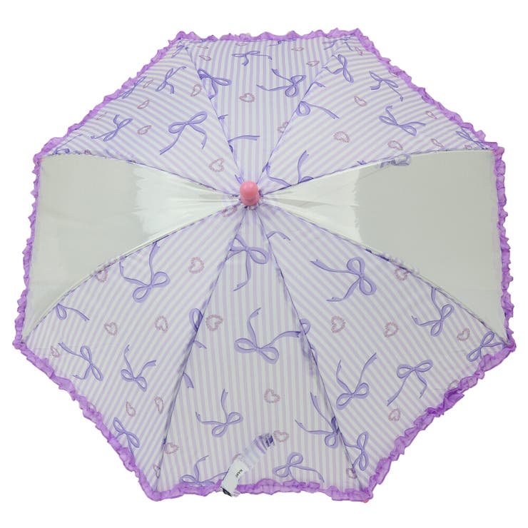 ストライプリボン・ユニコーン柄フリル付かさ・傘[品番：MTIK0000485