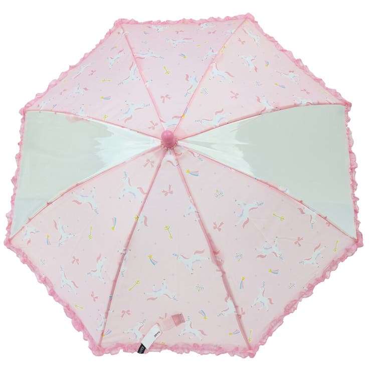 ストライプリボン・ユニコーン柄フリル付かさ・傘[品番：MTIK0000485