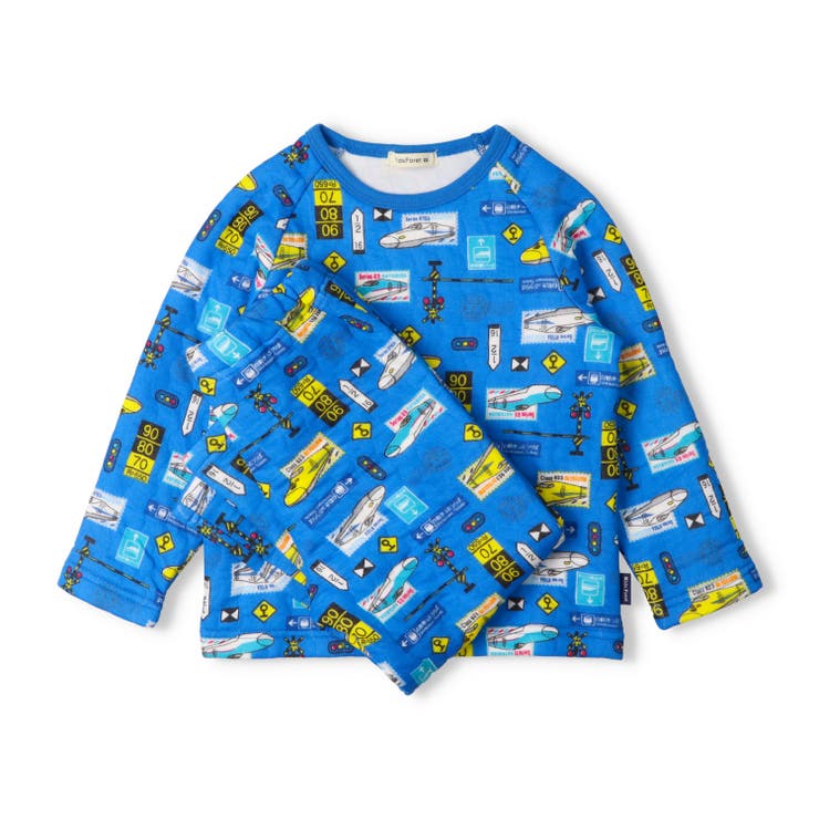 ブルー | 【ネット限定】JR新幹線電車総柄キルトパジャマ | こどもの森e-shop