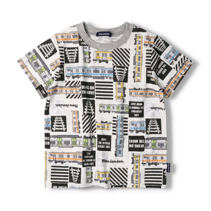 moujonjon 日本製JR在来線電車総柄半袖Ｔシャツ 90cm | こどもの森e-shop | 詳細画像2 