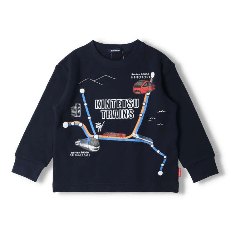 日本製近鉄電車路線図裏毛トレーナー・スウェット | こどもの森e-shop | 詳細画像3 