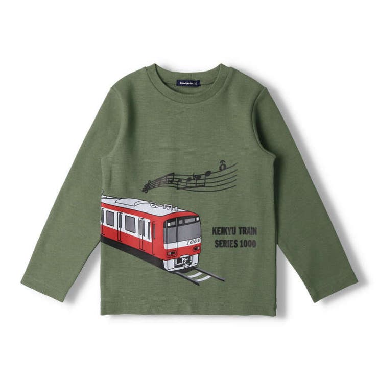 【子供服】moujonjon(ムージョンジョン)日本製京急電鉄電車プリント長袖Ｔシャツ100cm～130cmF50814
