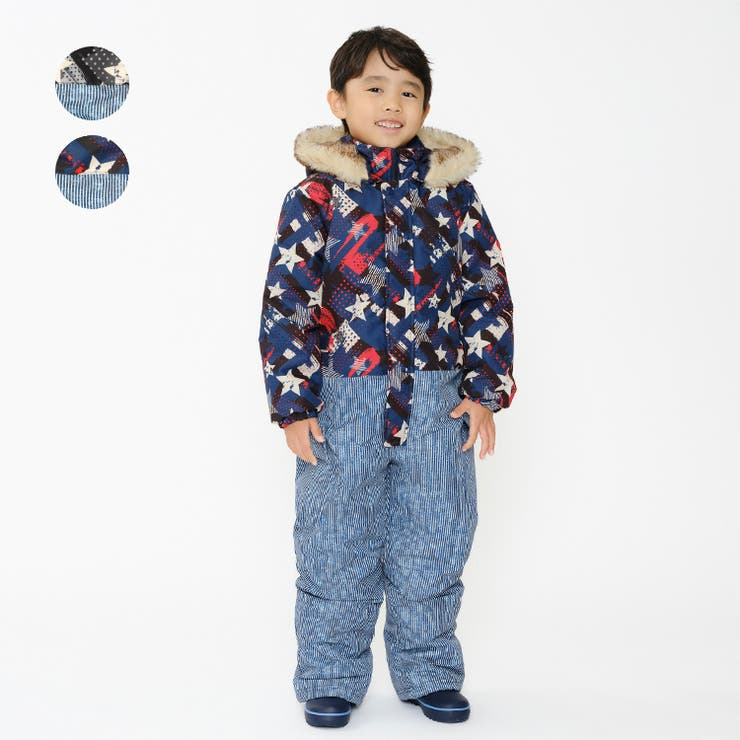 星ヒッコリー柄切替スノーコンビ | こどもの森e-shop | 詳細画像1 