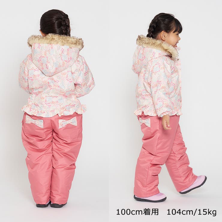 新品100 小花柄スノーコンビ・ジャンプスーツ 小花柄スノーコンビ