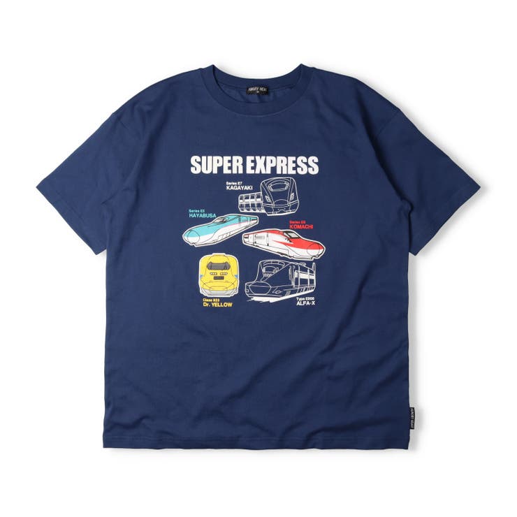 ネイビー | 大人用JR新幹線電車蓄光プリント半袖Ｔシャツ | こどもの森e-shop