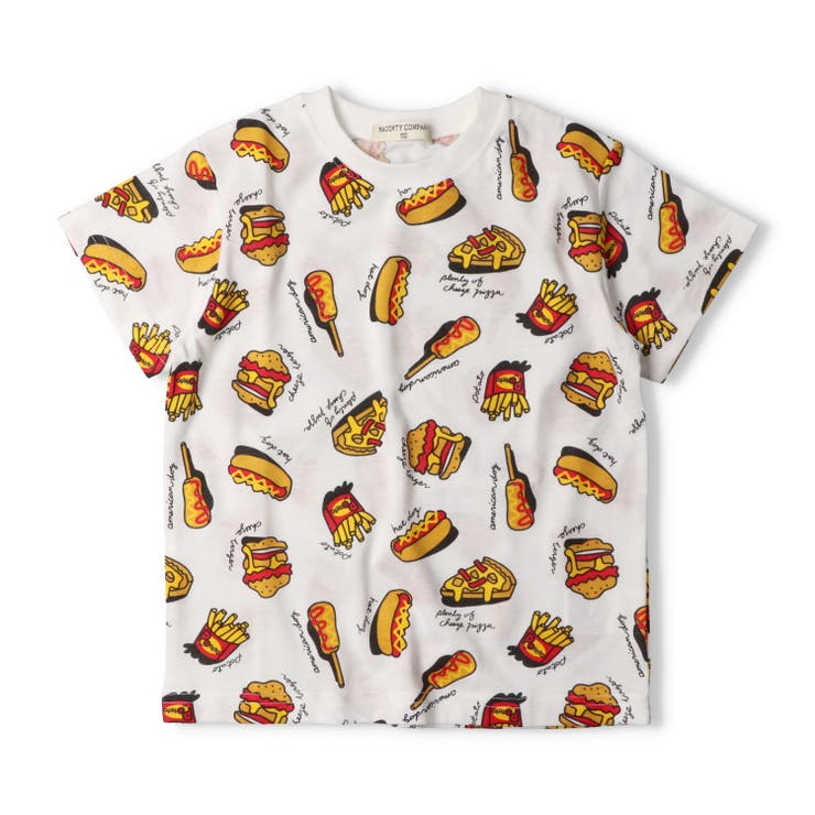 オフホワイト | ファーストフード総柄Ｔシャツ | こどもの森e-shop