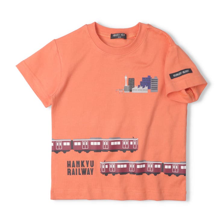 オレンジ | 阪急電車風景プリント半袖Tシャツ | こどもの森e-shop