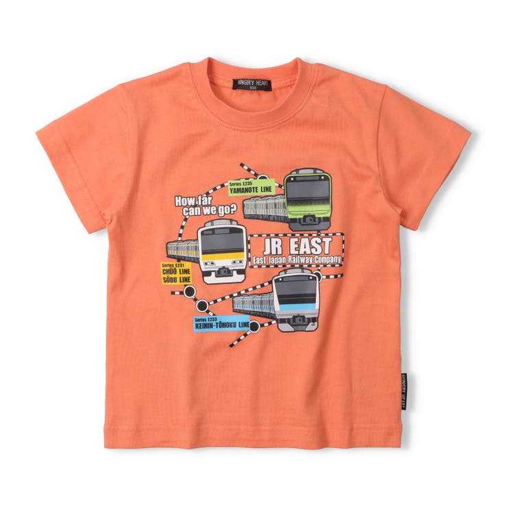 オレンジ | JR在来線電車路線図風プリントＴシャツ | こどもの森e-shop