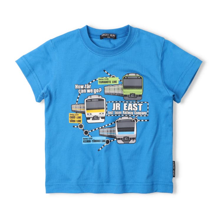 ブルー | JR在来線電車路線図風プリントＴシャツ | こどもの森e-shop