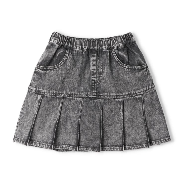 ブラック | デニムプリーツスカートパンツ | こどもの森e-shop