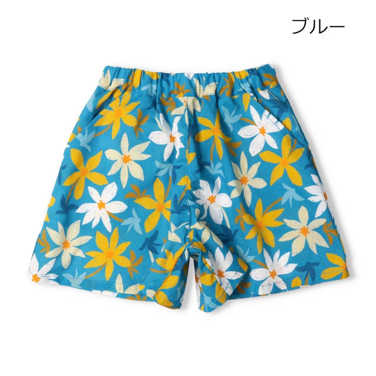 ブルー | お花柄ショートパンツ | こどもの森e-shop