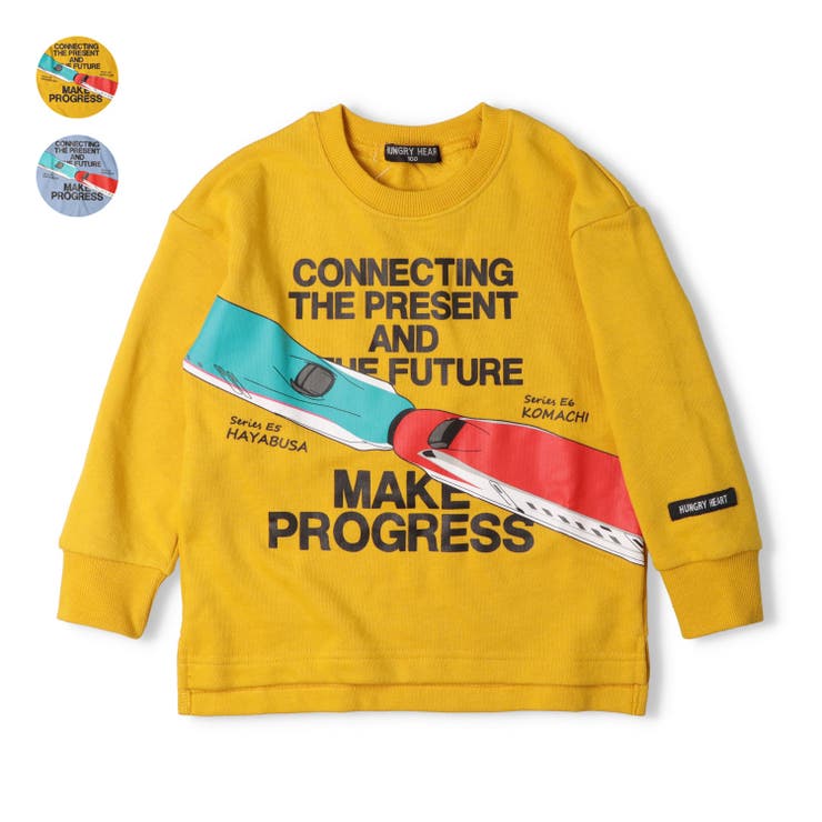 JR新幹線電車連結プリント裏毛トレーナー | こどもの森e-shop | 詳細画像1 