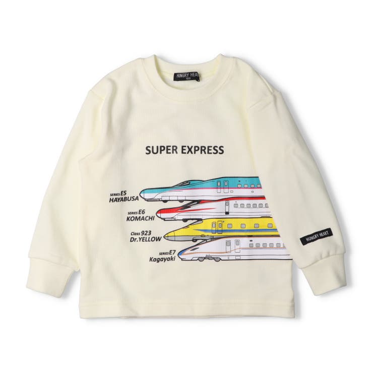 オフホワイト | JR新幹線電車路線図裏毛トレーナー | こどもの森e-shop