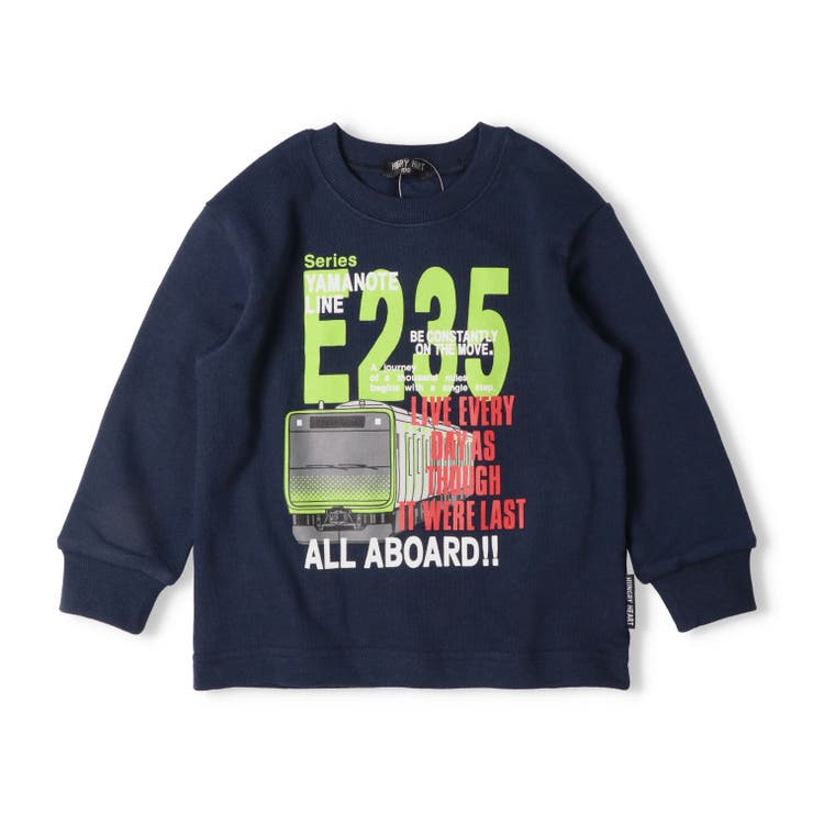 ネイビー | JR在来線電車山手線プリント裏毛トレーナー | こどもの森e-shop