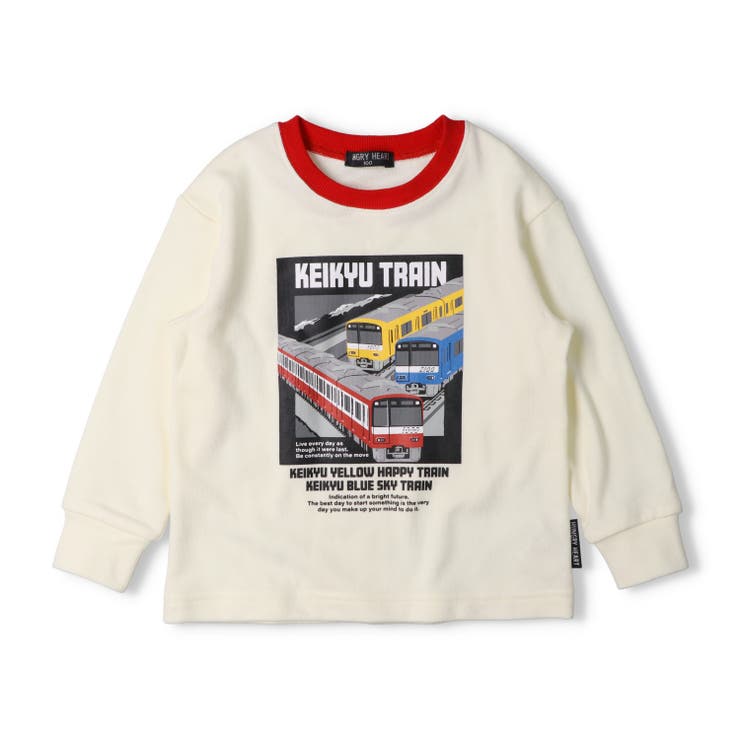 オフホワイト | 京急電鉄電車プリント裏毛トレーナー | こどもの森e-shop