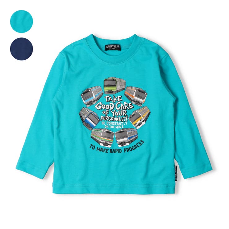 JR在来線電車集合プリント長袖Ｔシャツ | こどもの森e-shop | 詳細画像1 