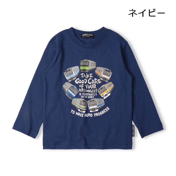 子供服HungryHeart(ハングリーハート)JR在来線電車集合プリント長袖Ｔシャツ90cm～140cmK5482