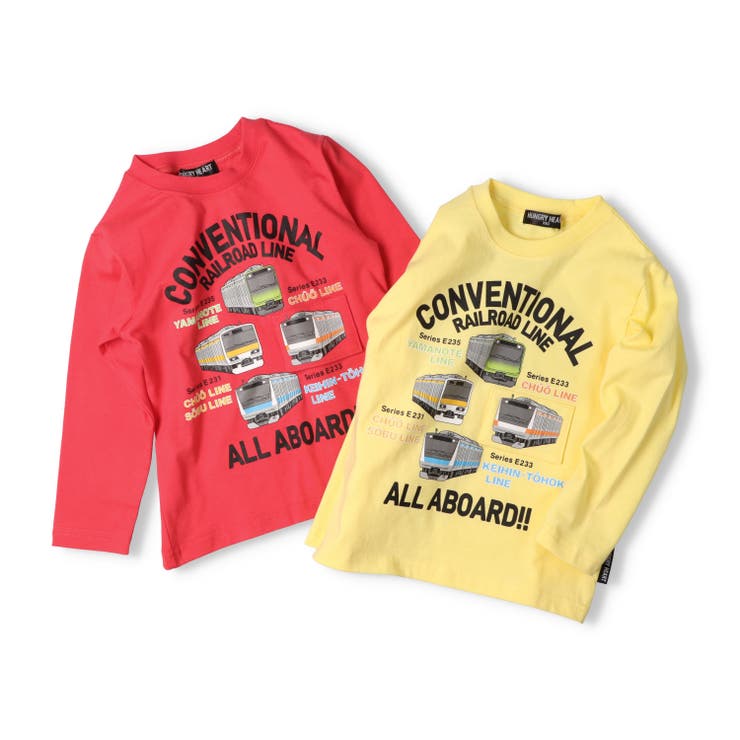 子供服HungryHeart(ハングリーハート)JR在来線電車仕掛け長袖Ｔシャツ90cm～140cmK5482